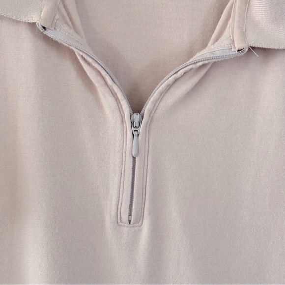 Vintage Lizgolf Short Sleeve Collared Shirt Zipper Front Lilac Pastel Size M - Picture 4 of 7